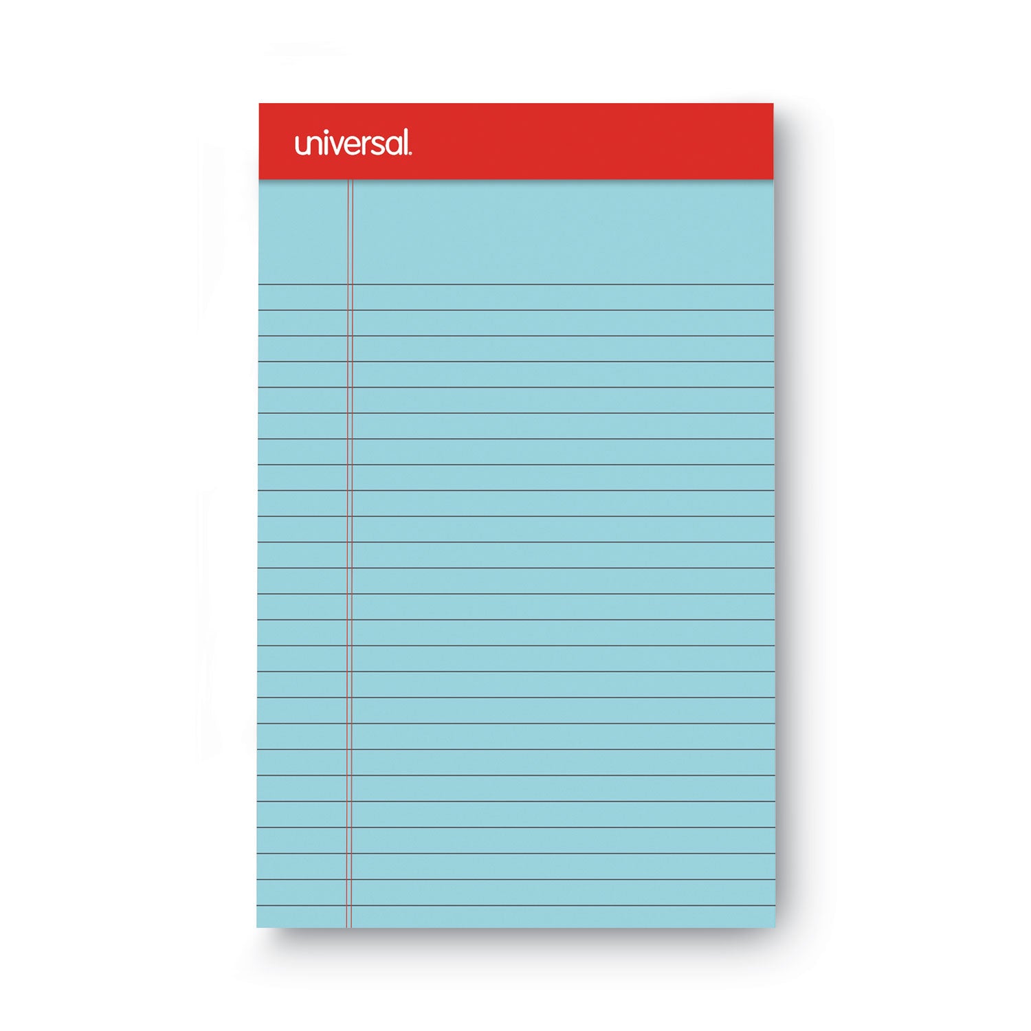 Universal Colored Perforated Ruled Writing Pads, Narrow Rule, 50 Blue 5 x 8 Sheets, Dozen (UNV35850)