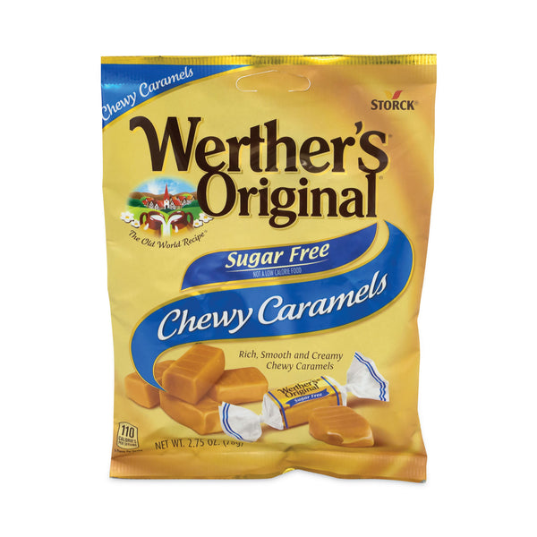 Werther's Original Sugar Free Chewy Caramel Candy, 2.75 oz Bag, 3/Pack (30201006)