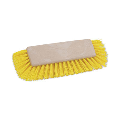 Boardwalk&reg; Dual-Surface Scrub Brush, Plastic, 10", Yellow Handle (BWK3410)