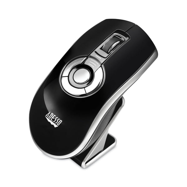 Adesso Air Mouse Elite Wireless Presenter Mouse, 2.4 GHz Frequency/100 ft Wireless Range, Left/Right Hand Use, Black (IMOUSEP20)