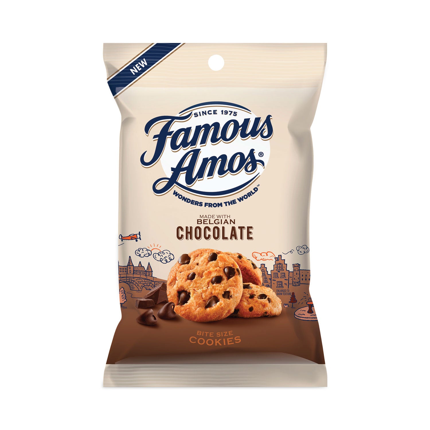 Famous Amos Wonders from the World Cookies, 2 oz Bag, 6/Box (05907)