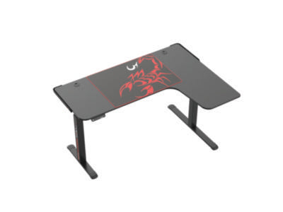 Eureka L-Shaped Standing Desk, Right Desk, 60" x 43.69" x 29.88" to 48.38", Black (01875)
