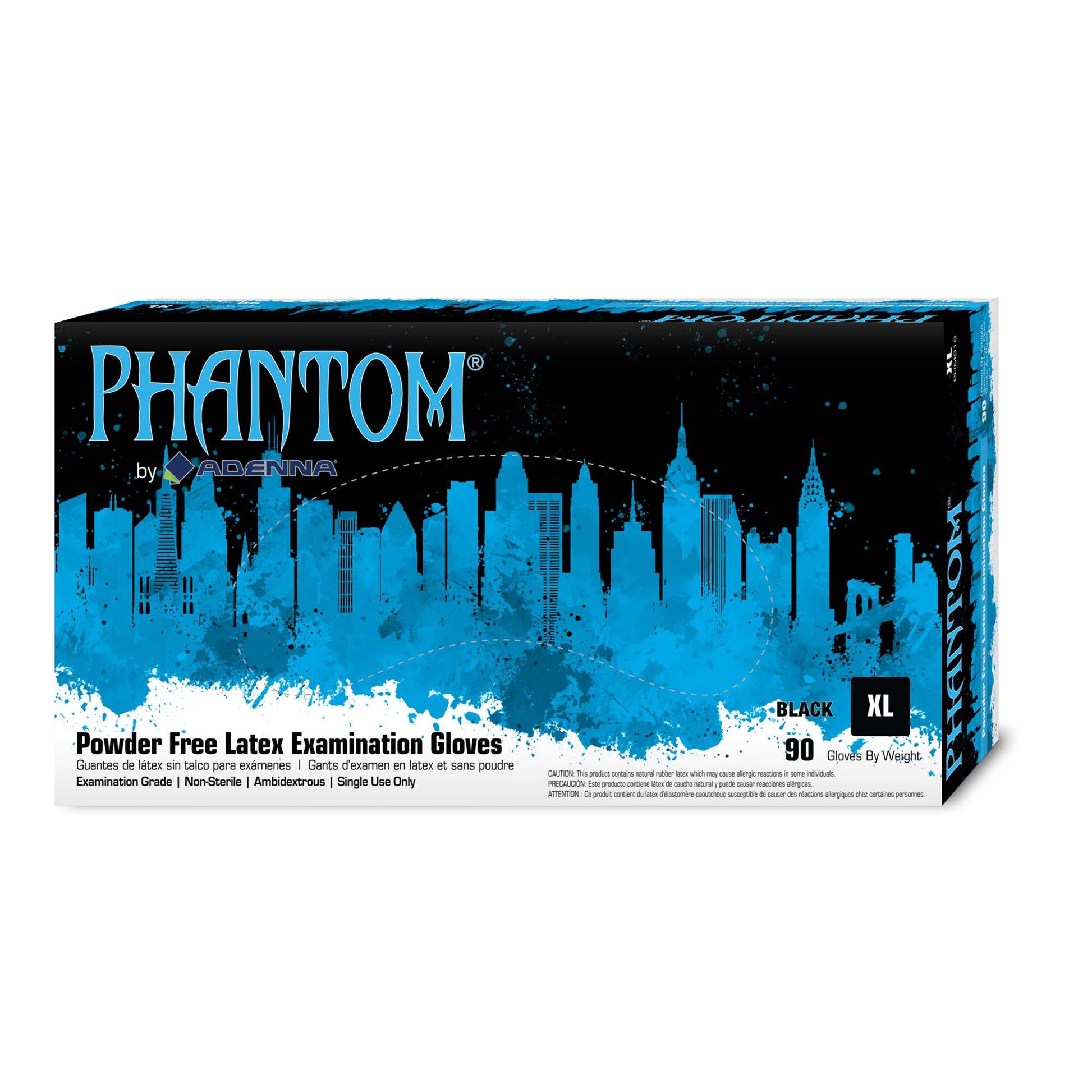 Phantom Latex Powder Free 6 Mil Exam Gloves Black Xl, Case Of 900 (PHM918)