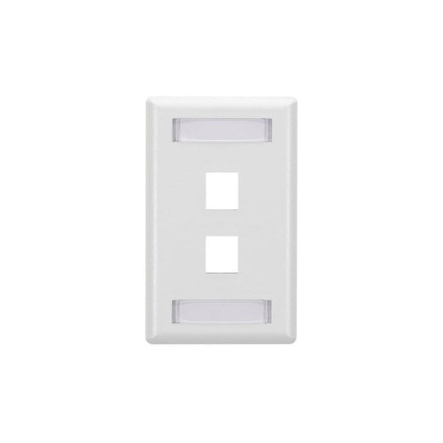 Black Box Keystone Wallplate - Single-gang, 2-port, White, Gsa, Taa (WPT464)