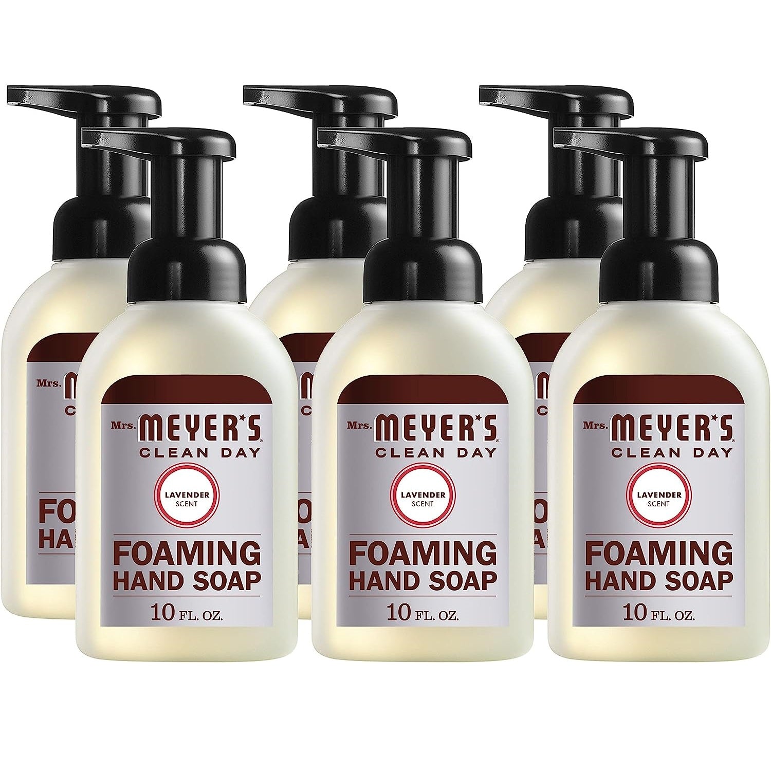 Mrs. Meyer's Foaming Hand Soap, Lavender Scent, 10 oz, 6/Carton (662031)