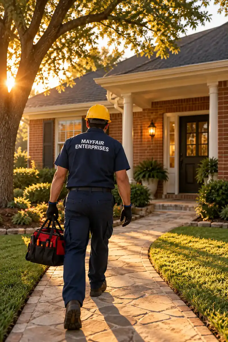 Repairman arriving at a Dallas TX home for same day appliance repair